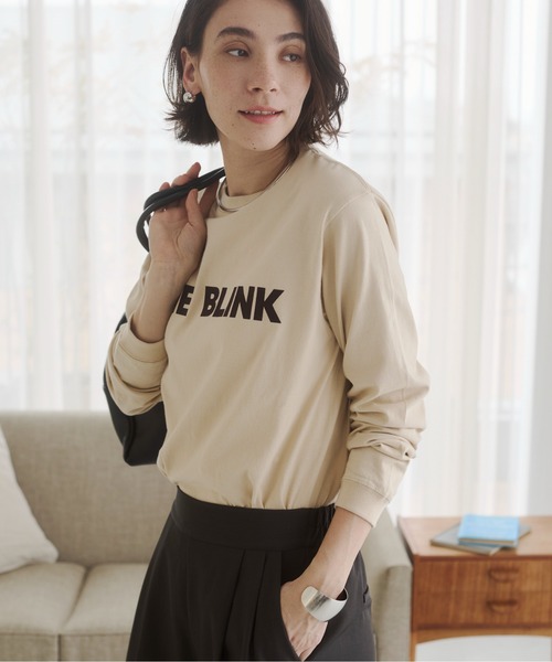 ANGIE tシャツ フロッキープリントロゴロンT レディース : ZOZOTOWN
