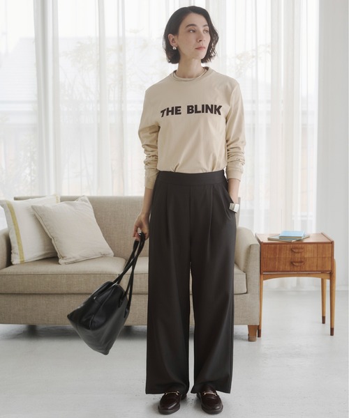 ANGIE tシャツ フロッキープリントロゴロンT レディース : ZOZOTOWN