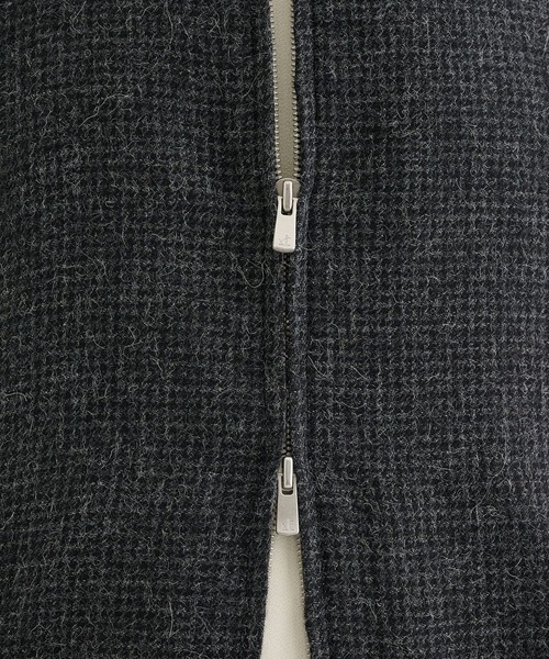 ブルゾン アウター 「ATON / エイトン」ALPACA HOUND TOOTH HARRINGTON JACKET メンズの画像