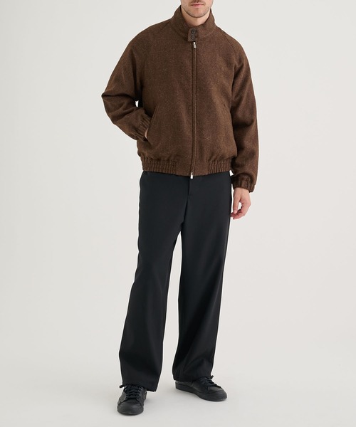 ブルゾン アウター 「ATON / エイトン」ALPACA HOUND TOOTH HARRINGTON JACKET メンズの画像