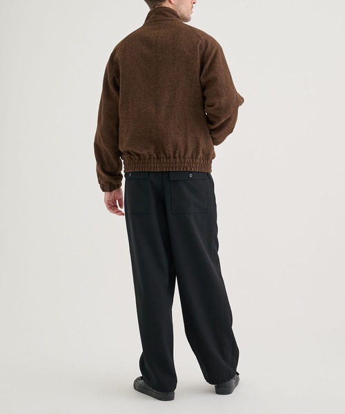 ブルゾン アウター 「ATON / エイトン」ALPACA HOUND TOOTH HARRINGTON JACKET メンズの画像