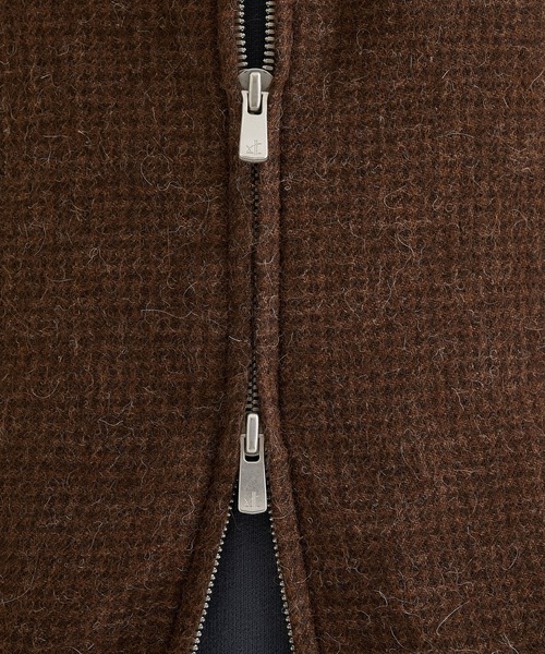 ブルゾン アウター 「ATON / エイトン」ALPACA HOUND TOOTH HARRINGTON JACKET メンズの画像