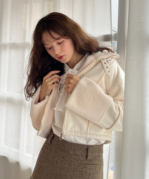 MORE self LOVE ジャケット テーラードジャケット スエード フェイク 