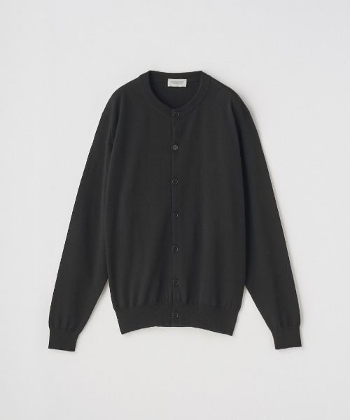 JOHN SMEDLEY ブラック カーディガン M クルーネック JOHN SMEDLEY（ジョンスメドレー） カーディガン クルーネック長袖