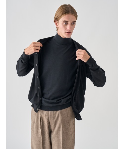 JOHN SMEDLEY ブラック カーディガン M クルーネック JOHN SMEDLEY（ジョンスメドレー） カーディガン クルーネック長袖