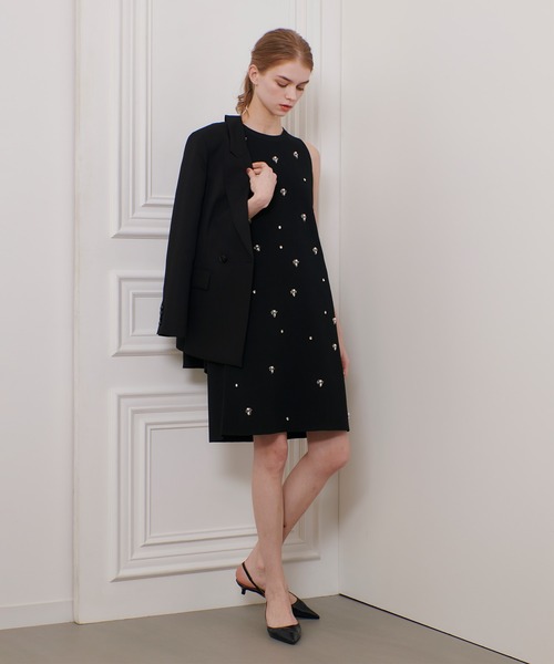 「LOULOU WILLOUGHBY」 ノースリーブワンピース 2 オフホワイト レディース_画像9