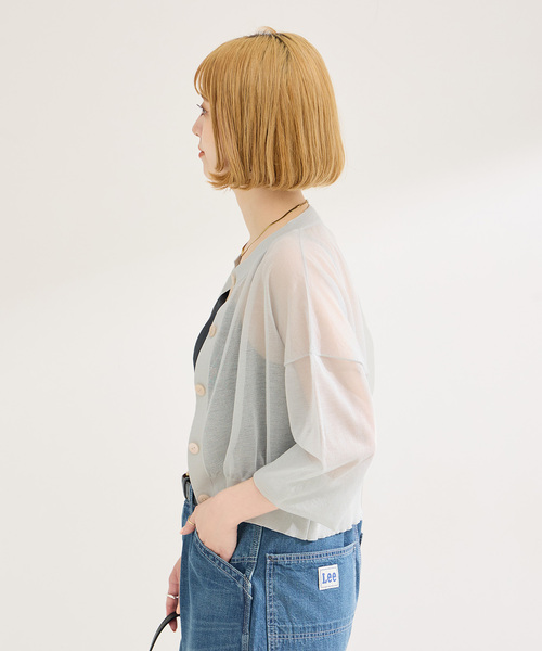 「B.C STOCK」 「Simplicite」ニットカーディガン FREE ネイビー レディース_画像8