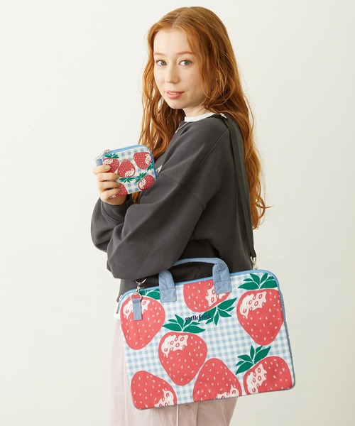 【新品未使用】フェイラー　PC・タブレットケース MILKFED.（ミルクフェド） タブレットケース STRAWBERRY PC CASE