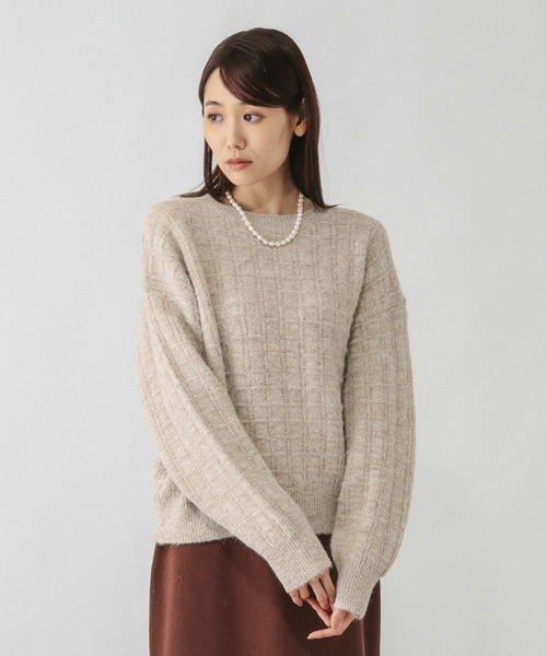 GLOBAL WORK（グローバルワーク） ニット セーター モヘヤタッチ編み柄