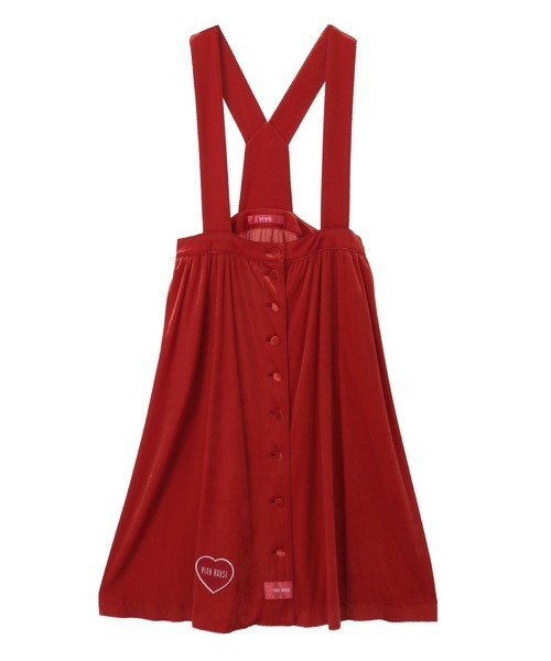 ピンクハウス キューピー　吊りスカート PINK HOUSE（ピンクハウス） スカート ベロア吊りスカート : ZOZOTOWN