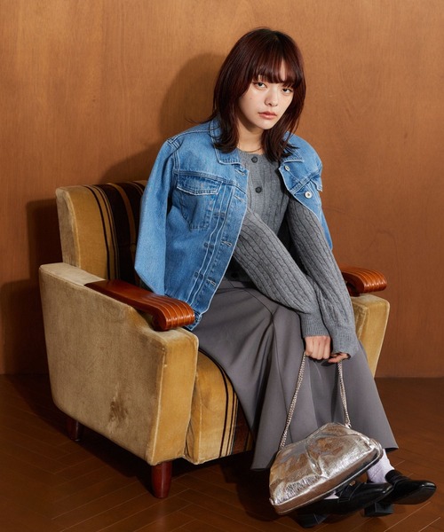 mysty woman（ミスティウーマン） ワンピース ケーブルニットカーデSET