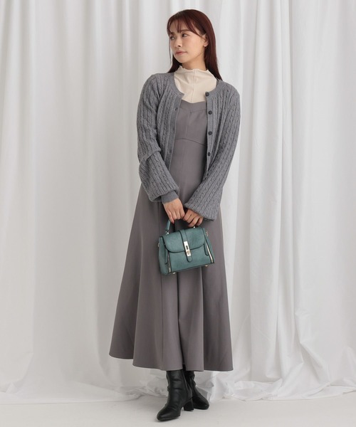 mysty woman（ミスティウーマン） ワンピース ケーブルニットカーデSET