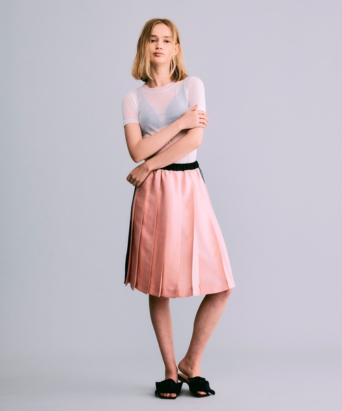 「NOISE MAKER」 プリーツスカート 38 グリーン レディース_画像3