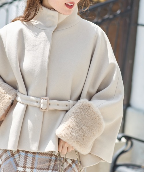 「tocco closet」 ポンチョ M ベージュ レディース_画像6