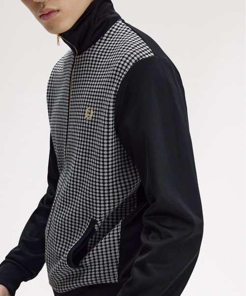 Fred Perry Track Jacket 黒 S フレッドペリー FRED PERRY（フレッドペリー） ジャージ Knitted Front Track Jacket