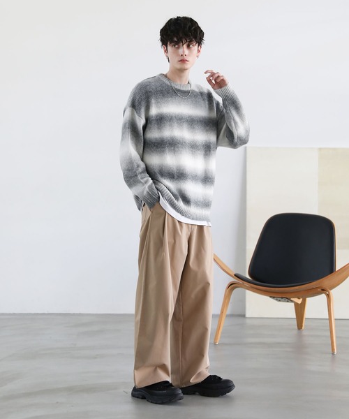 「ASTRONOMY」 「cathy’s closet」長袖ニット M ブルーパープル メンズ_画像4