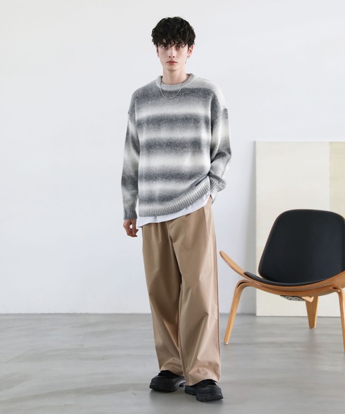 「ASTRONOMY」 「cathy’s closet」長袖ニット M ブルーパープル メンズ_画像6