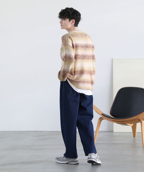 「ASTRONOMY」 「cathy’s closet」長袖ニット M ブルーパープル メンズ_画像9