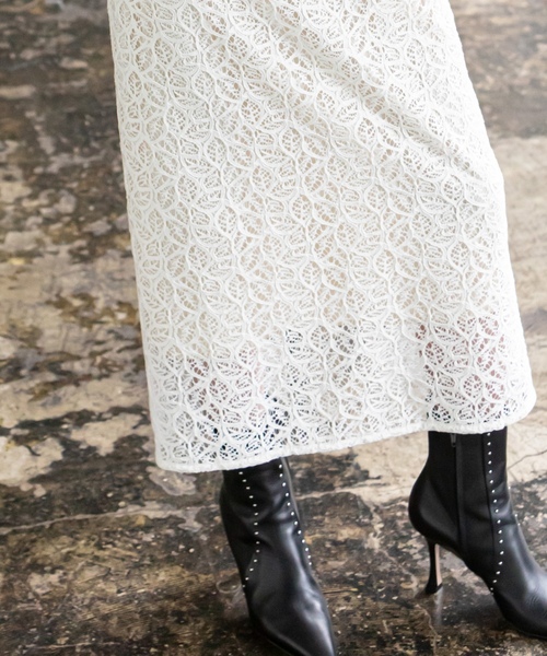 「NOBLE」 長袖ワンピース 38 ホワイト レディース_画像3