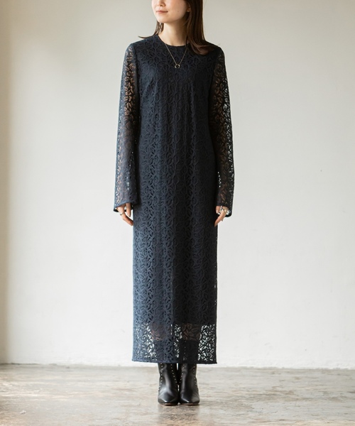 「NOBLE」 長袖ワンピース 38 ホワイト レディース_画像10