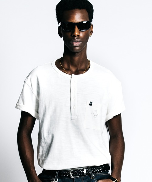 THE CRIMIE × The BONEZ woke インディアン Tシャツ CRIMIE（クライミー） tシャツ HEAVY OZ SLUB BINDER HENLY NECK