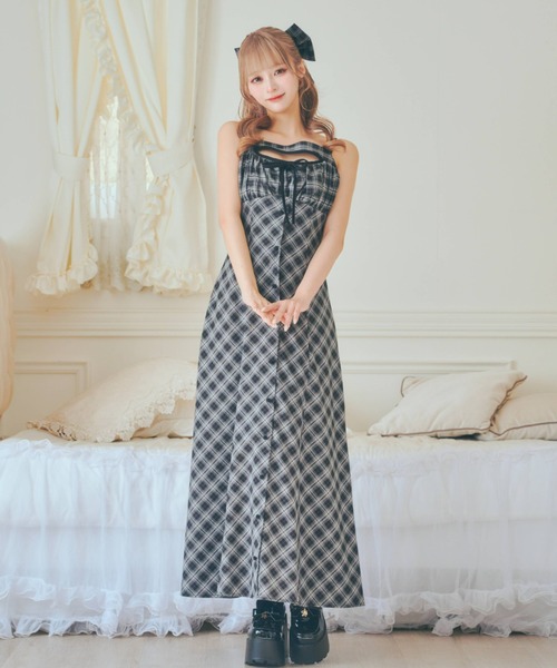 LAFARY（ラファリー） ワンピース チェックキャミロングワンピース