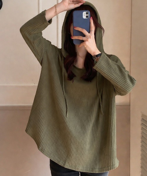 Sally Lunn tシャツ フーディー ワッフルライクカットソー レディース