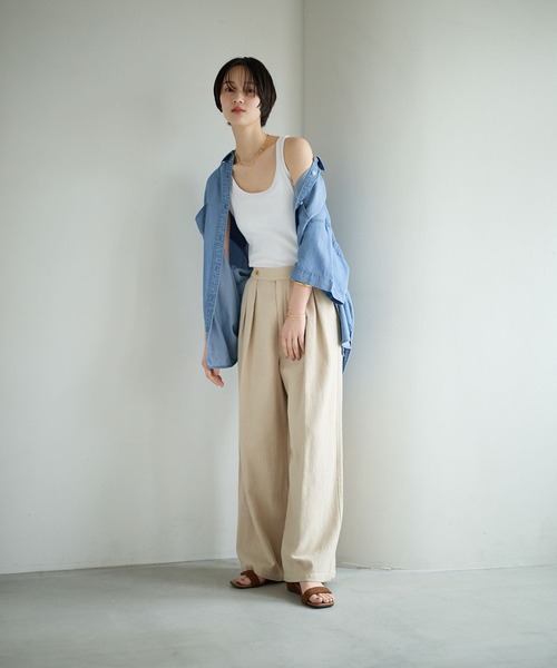 ゆるページ BAYFLOW（ベイフロー） ワイドパンツ パンツ 「セットアップ着用可能