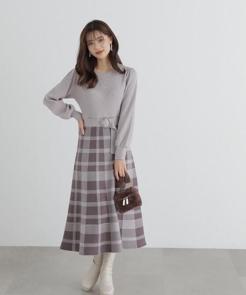 「PROPORTION BODY DRESSING」 ニットワンピース - グレー レディース_画像7