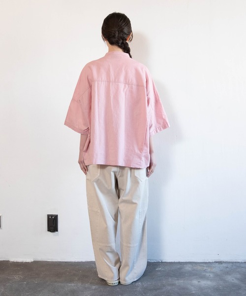 ワイドパンツ ジーンズ デニム デニムパンツ R4465 ブロックパンツ レディースの画像