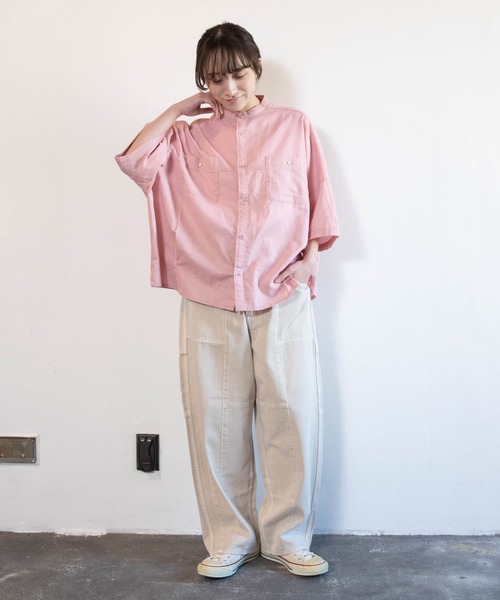 ワイドパンツ ジーンズ デニム デニムパンツ R4465 ブロックパンツ レディースの画像