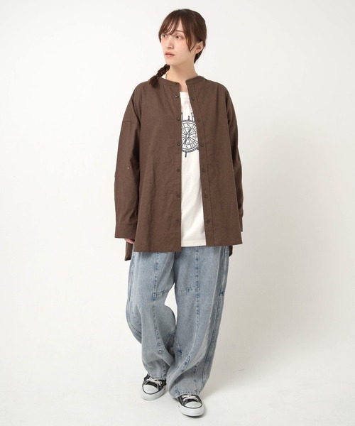 ワイドパンツ ジーンズ デニム デニムパンツ R4465 ブロックパンツ レディースの画像