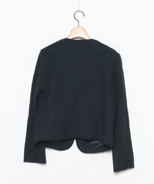 「B:MING by BEAMS」 ノーカラージャケット LARGE ネイビー レディース_画像2