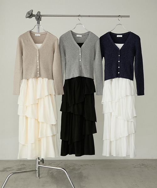 「Cherir Mignon」 コンビワンピース S グレー レディースの画像