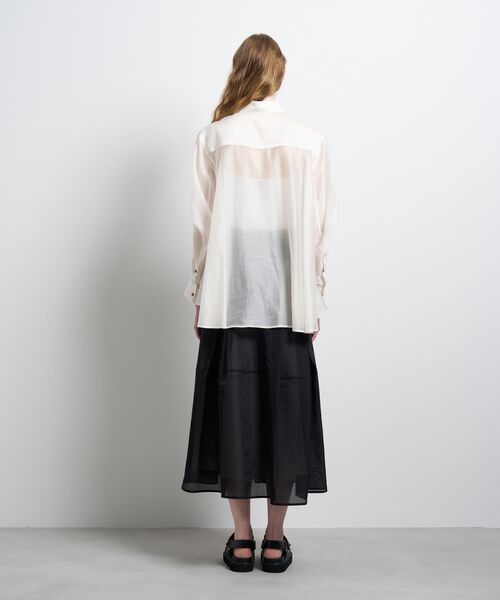 LANVIN en Bleu ブラウス シャツ セミシアーフレアシャツ レディース