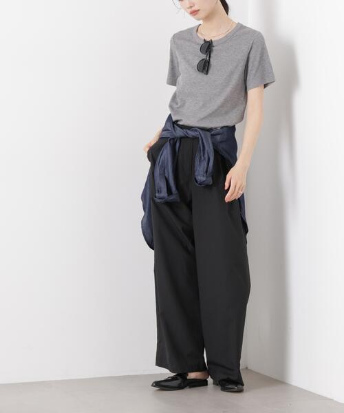 ワイドパンツ パンツ ソフトシアーツータックワイドパンツ(セットアップ可) レディースの画像
