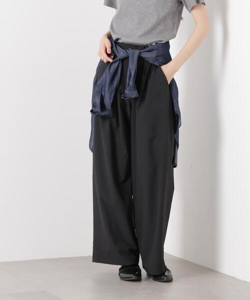 ワイドパンツ パンツ ソフトシアーツータックワイドパンツ(セットアップ可) レディースの画像
