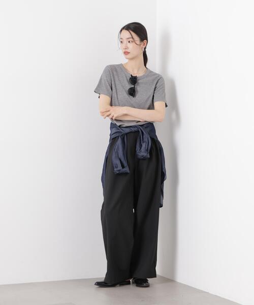 ワイドパンツ パンツ ソフトシアーツータックワイドパンツ(セットアップ可) レディースの画像