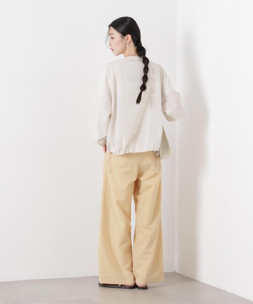 ワイドパンツ パンツ ソフトシアーツータックワイドパンツ(セットアップ可) レディースの画像