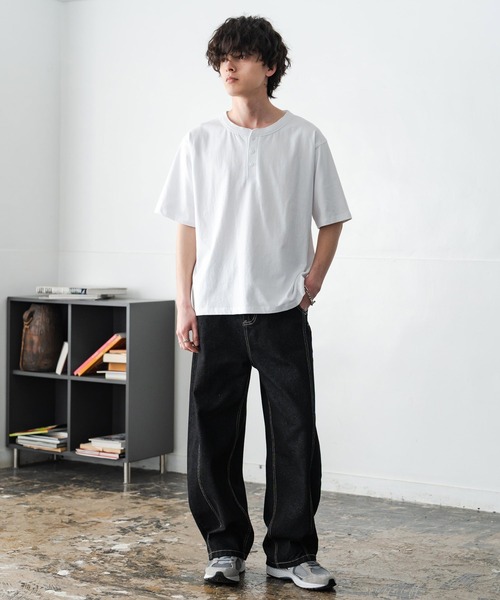 Rocky Monroe（ロッキーモンロー） ヘンリーネック tシャツ ケミカル