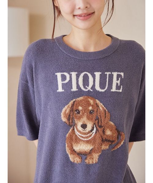 パジャマ ルームウェア 「ONLINE限定」ファッションCATS＆DOGS ジャガードプルオーバー＆細リブショートパンツセット レディースの画像