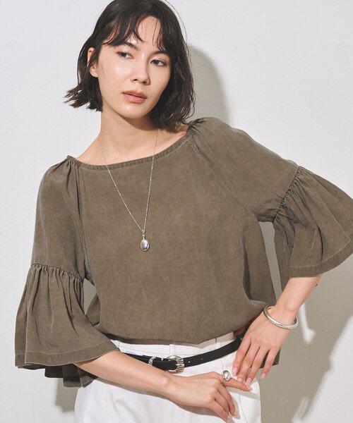 ブラウス シャツ フレアスリーブブラウス レディースの画像