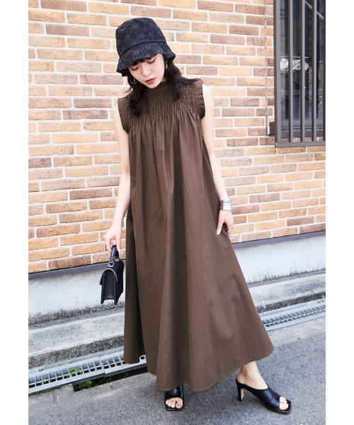 お値下げ　LEONARD FASHION ノースリーブワンピース　L Fashion Letter（ファッションレター） ワンピース 夏 リネンタッチ