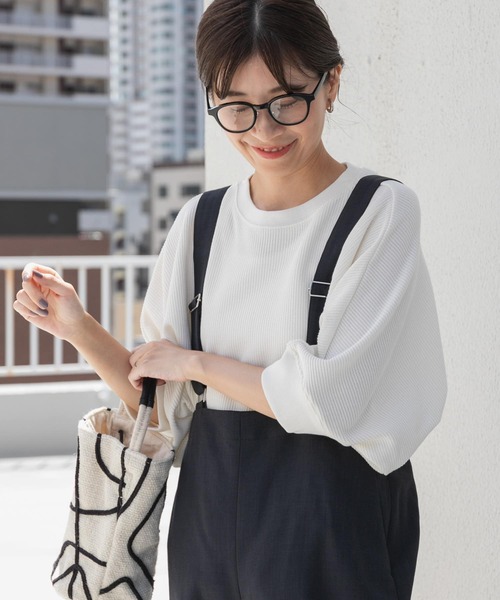 「URBAN RESEARCH DOORS」 7分袖カットソー MEDIUM チャコールグレー レディース_画像2
