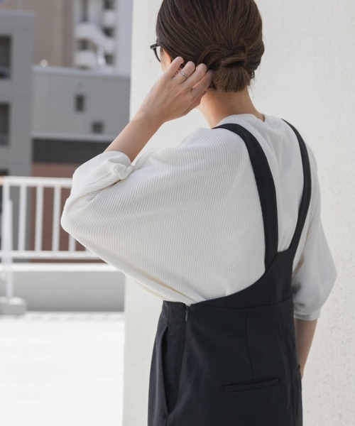 「URBAN RESEARCH DOORS」 7分袖カットソー MEDIUM チャコールグレー レディース_画像3