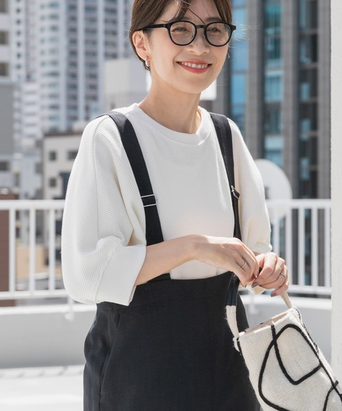 「URBAN RESEARCH DOORS」 7分袖カットソー MEDIUM チャコールグレー レディース_画像5