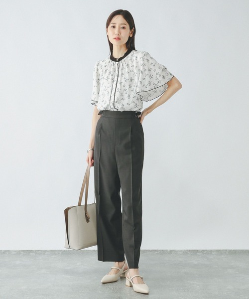 「GLOBAL WORK」 半袖ブラウス SMALL ホワイト レディース_画像6