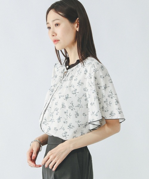 「GLOBAL WORK」 半袖ブラウス SMALL ホワイト レディース_画像9