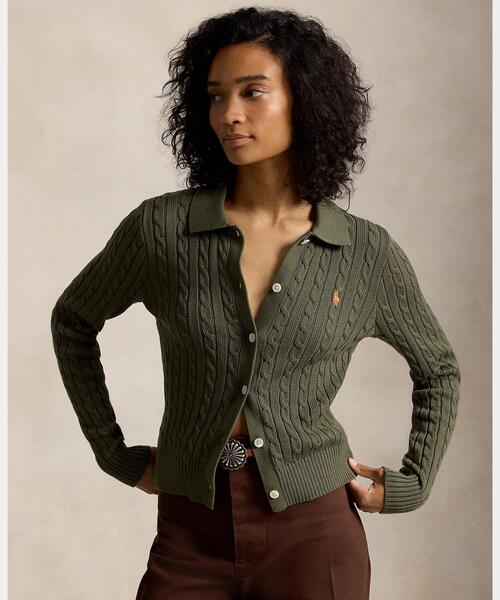 POLO ポロ ラルフローレン 美品 ケーブルニット コットンカーディガン POLO RALPH LAUREN（ポロ・ラルフローレン） ラルフローレン