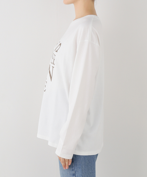 SPICK&SPAN エンブロイダリーロンT オーバーサイズ ホワイト 美品 Spick＆Span（スピック アンド スパン） tシャツ フロッキープリント